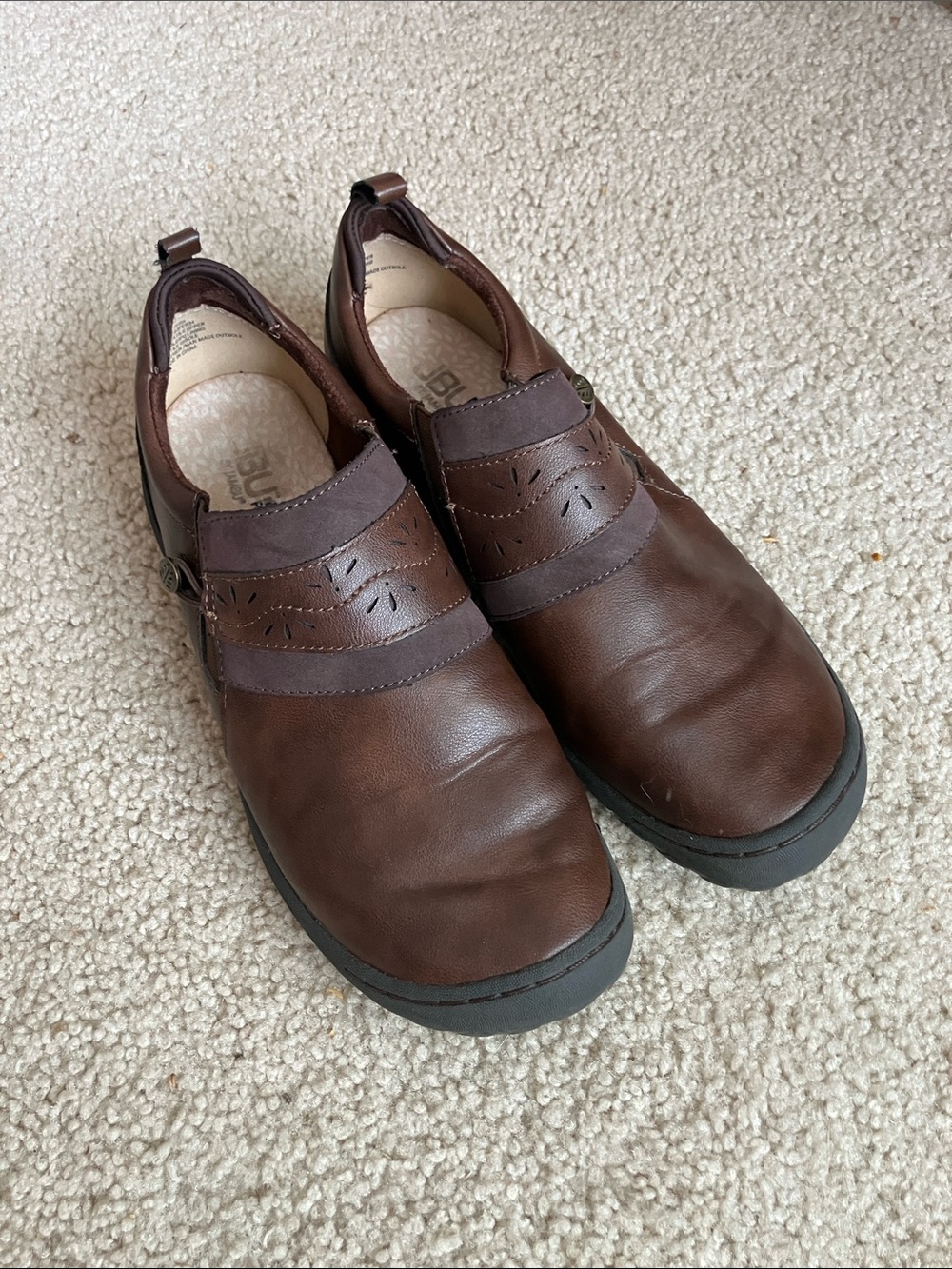 JBU BY JAMBU brown Leather Memory Foam Slip-On Shoes  Size 8.5 chunky